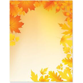 Current Autumn Leaves Fall Themed Stationery – For Holidays, Thanksgiving Letters, Hand-Written Notes, 25 Sheets, 8½ x 11 Inches, Printer Compatible, 70# Text Opaque Paper in Kuwait