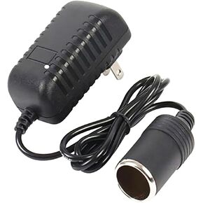 1 PC 220V to 12V Car Cigarette Lighter, 2A 24W PWM Vehicle Lighter Socket Power Adapter Replacement with Line, Universal Automotive Converter Accessories for Truck SUV Car RV (Black)