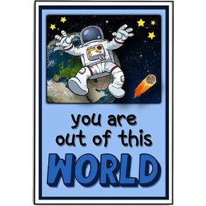 You Are Out of This World - Punny Science Poster - Funny Space Solar System - Science Classroom Decor - Wall Art - 12 x 18 Inches - Made in USA - CPS056