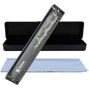 Harmonica Mouth Organ Harp Armonica 24 Hole Key of C Diatonic Polyphonic Blues Harmonica Professional Music Instrument for Kids Adults Beginner Gift