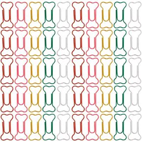 50 Pieces Paper Clips Metal Paper Clips Office Paper Clips Bone Shape Paper Clips for Bookmark Office School Notebook(Large Size, Multicolor)