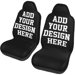Black and White Dinosaur Skeleton Front Seat Covers 2 Pack, Vehicle Seat Protector Car Mat Covers, Fit Most Bucket Seats