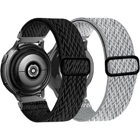 Stretchy Bands Compatible with Samsung Galaxy Watch 5/4/6 40mm 44mm/Watch 5 Pro 45mm/Watch 4 Classic 42mm 46mm, 20mm Nylon Strap for Galaxy Active 2 40 44mm/Active 40mm/Watch 3 41mm/Galaxy Watch 42mm