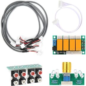 DIY Switching Board 4 Way Selector Amplifier Relay Audio Input Switch Module for Computers TVs