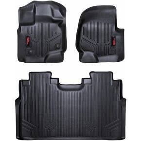 Rough Country Floor Mats for 2015-2022 Ford F-150 | SuperCrew Cab - M-51512 , Black