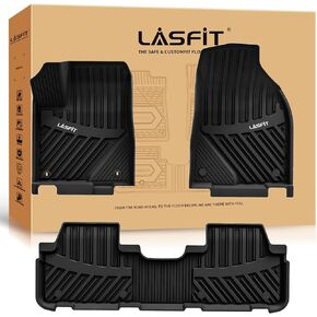 LASFIT Floor Mats Fit for 2014-2019 Toyota Highlander (Not for Hybrid) All Weather Custom Fit Floor Liner TPE Front and Rear 2 Row Car Mats,Black