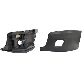 Bumper End Left Driver Side Reinforcement & Cover With Fog Light Hole Cut-out Fit For 2008-2017 Freightliner Cascadia