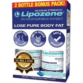 Lipozene Diet Pills - Weight Loss Supplement - 4 Bottles of 30 Capsules Each, a Total of 120 Capsules!