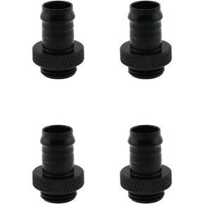 4pcs Copper Fittings G1/4 Thread Soft Tube Barb Connector PC Water Cooling System Soft Tube Connectors, Black