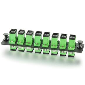 10Gtek Fiber Optic Patch Panel with 6 SC APC Simplex Connectors Fiber Optic Adapter, SMF, LGX Compatible