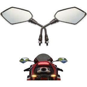 Optimal View Motorcycle Rearview Mirrors Heavy Duty Enhanced Vision Compatible with M10 Right-hand Thread Rear View Mirror