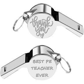 FOTAP PE Teacher Gift Coaches Whistle PE Teacher Appreciation Gifts Best Teacher Ever Gift Thank You for PE Teacher Teacher's Day Gifts (PE TEACHER)