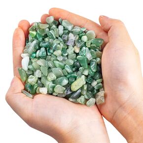 Green Aventurine Tumbled Chips Stone Crushed Crystal Quartz Irregular Shaped Stones for Home Decorative Stones Vases Plants Succulents Cactus 0.5pound(About 230 Gram)