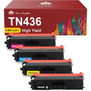 Toner Kingdom Compatible Toner Cartridge Replacement for Brother TN436 TN433 High Yield TN-436 433 TN431 431 for Brother HL-L8360CDW HL-L8360CDWT MFC-L8905CDW MFC-L8900CDW HL-L8260CDW (4 Pack)