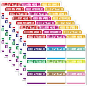 8 Sheets Kids Label Stickers, 240 pcs Hello My Name is Stickers| Easy to Peel & Stick | Self-Adhesive | for Classroom, School, Welcome Party,Office, Meeting, Teachers and Mailing