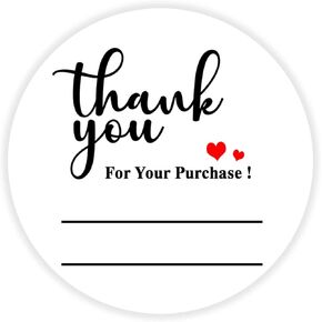 Thank You for Your Purchase Stickers,Thank You Labels with Lines,Writable Stickers for Business,Bakery,Cafe,Boutiques,2 Inch 500 Pcs Per Pack