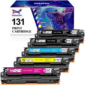HaloFox Compatible Toner Cartridge Replacement for Canon 131 131h for Canon Color ImageClass MF8280Cw MF624Cw MF628Cw LBP7110Cw MF8230Cn MF8080CW Laser Printer (Black, Cyan, Yellow, Magenta, 5-Pack)