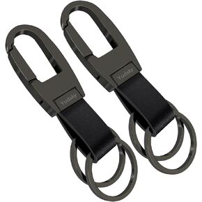 Key Chain Leather Heavy Duty Car Keychain for Men and Women 2 Pack