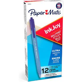 Paper Mate InkJoy 100RT Retractable Ballpoint Pens, Medium Point, Red, Box of 12