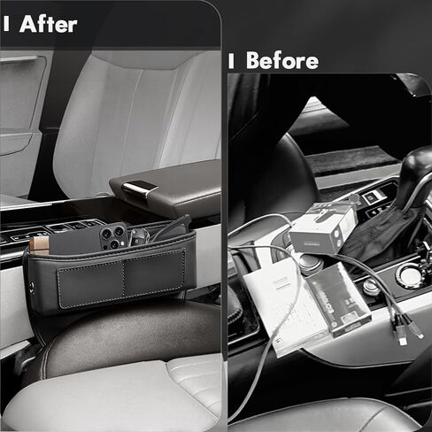 حشو فجوة السيارة من BUENAVO - منظم حشو فجوات مقعد السيارة المناسب عالميًا - منظم السيارة من الجلد الفاخر للنساء والرجال - حشو فجوات مقعد السيارة من الجلد من Wanfuder (عبوتان باللون الأسود) in Kuwait