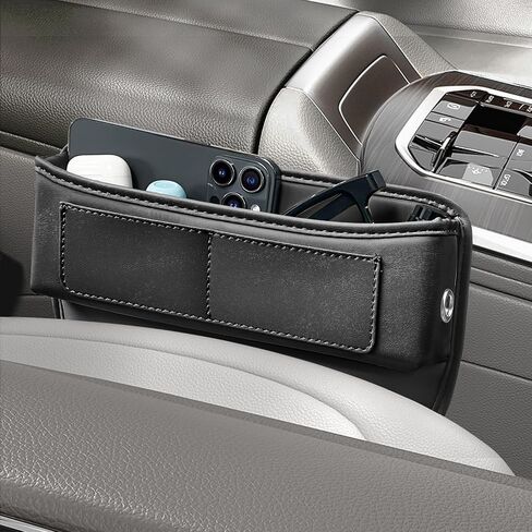 حشو فجوة السيارة من BUENAVO - منظم حشو فجوات مقعد السيارة المناسب عالميًا - منظم السيارة من الجلد الفاخر للنساء والرجال - حشو فجوات مقعد السيارة من الجلد من Wanfuder (عبوتان باللون الأسود) in Kuwait