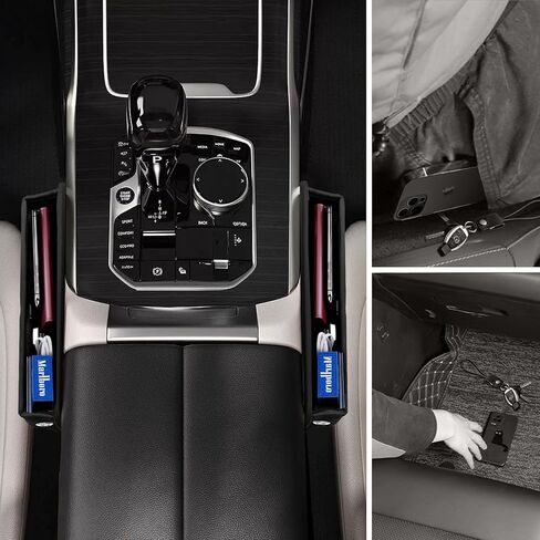 حشو فجوة السيارة من BUENAVO - منظم حشو فجوات مقعد السيارة المناسب عالميًا - منظم السيارة من الجلد الفاخر للنساء والرجال - حشو فجوات مقعد السيارة من الجلد من Wanfuder (عبوتان باللون الأسود) in Kuwait