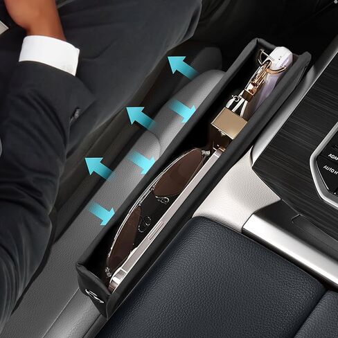 حشو فجوة السيارة من BUENAVO - منظم حشو فجوات مقعد السيارة المناسب عالميًا - منظم السيارة من الجلد الفاخر للنساء والرجال - حشو فجوات مقعد السيارة من الجلد من Wanfuder (عبوتان باللون الأسود) in Kuwait