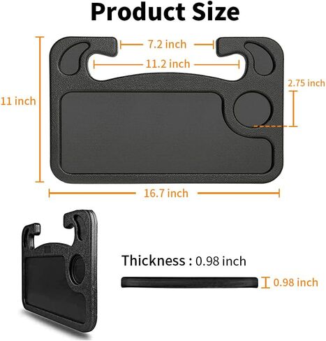مكتب سيارة مقود السيارة | 2 في 1 مكتب سيارة عجلة القيادة | طاولة طعام للسيارة | مكتب سيارة متعدد الوظائف، مكتب كمبيوتر للسيارة، مناسب لمعظم عجلة قيادة المركبات، JMD-001 in Kuwait