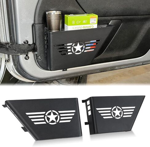Rear Door Organizer Tray Door Storage Box Door Side Insert Organizer Five Star for 2007-2018 Jeep Wrangler JK 2/4 Door (2pcs) in Saudi Arabia