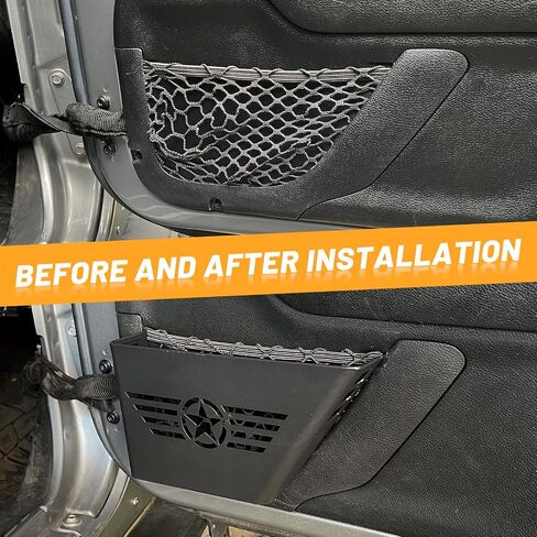 Rear Door Organizer Tray Door Storage Box Door Side Insert Organizer Five Star for 2007-2018 Jeep Wrangler JK 2/4 Door (2pcs) in Saudi Arabia