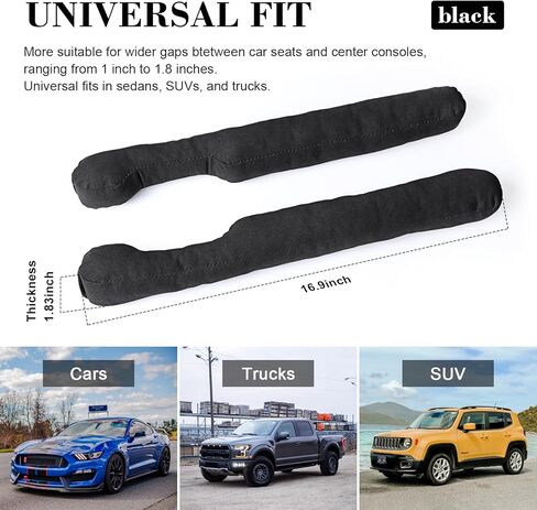 منظم فجوات مقعد السيارة من القماش من Ouzorp مكون من قطعتين، يملأ الفجوة بين المقعد ووحدة التحكم، ويحافظ على مفاتيح الهواتف المحمولة وعملات المحفظة من السقوط باللون الأسود in Kuwait