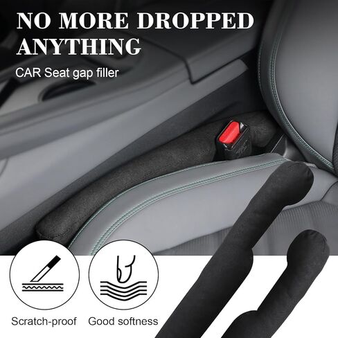 منظم فجوات مقعد السيارة من القماش من Ouzorp مكون من قطعتين، يملأ الفجوة بين المقعد ووحدة التحكم، ويحافظ على مفاتيح الهواتف المحمولة وعملات المحفظة من السقوط باللون الأسود in Kuwait