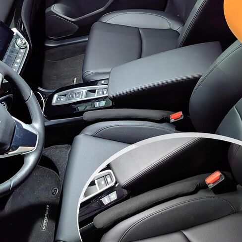 منظم فجوات مقعد السيارة من القماش من Ouzorp مكون من قطعتين، يملأ الفجوة بين المقعد ووحدة التحكم، ويحافظ على مفاتيح الهواتف المحمولة وعملات المحفظة من السقوط باللون الأسود in Kuwait