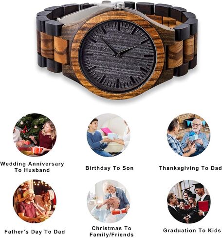 kullder Personalized Engraved Watch for Best Man Groomsmen Gifts for Wedding Mens Custom Wooden Watches for Men Personalized Groomsmen Husband Dad Father Gifts Ideas in Saudi Arabia