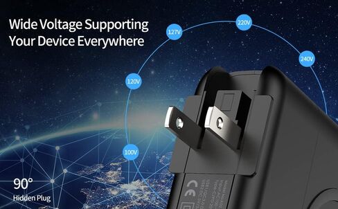 شاحن باور بانك لاسلكي محمول، 10000 مللي أمبير 3 في 1، PD20W USB-C، QC3.0 USB-A شاحن جداري سريع الشحن، بطارية خارجية لشاحن السفر بقابس تيار متردد لهواتف iPhone، iPad، Android (أسود) in Saudi Arabia
