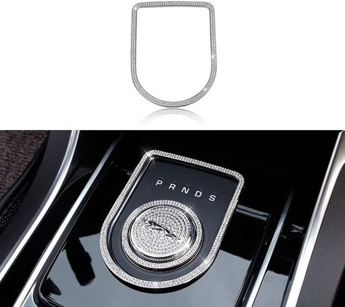 كريستال حجر الراين اكسسوارات السيارات بلينغ والعتاد التحول المقبض غطاء الديكور تقليم ملصق لجاكوار XF XE XJ F-Pace (فضي) in Kuwait