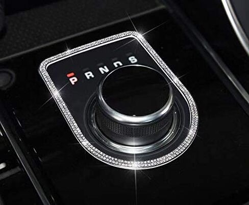 كريستال حجر الراين اكسسوارات السيارات بلينغ والعتاد التحول المقبض غطاء الديكور تقليم ملصق لجاكوار XF XE XJ F-Pace (فضي) in Kuwait