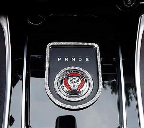 كريستال حجر الراين اكسسوارات السيارات بلينغ والعتاد التحول المقبض غطاء الديكور تقليم ملصق لجاكوار XF XE XJ F-Pace (فضي) in Kuwait