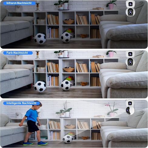 Dual Lens Indoor Security Camera 2MP,WiFi Indoor Security Camera,for Home Security Pet Camera,Motion Tracking, Color Night Vision,2-Way Audio,Indoor Camera with Phone App 2PCS in Kuwait