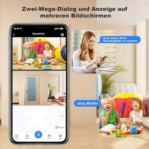 Dual Lens Indoor Security Camera 2MP,WiFi Indoor Security Camera,for Home Security Pet Camera,Motion Tracking, Color Night Vision,2-Way Audio,Indoor Camera with Phone App 2PCS in Kuwait