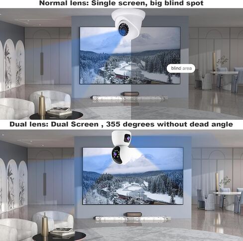 Dual Lens Indoor Security Camera 2MP,WiFi Indoor Security Camera,for Home Security Pet Camera,Motion Tracking, Color Night Vision,2-Way Audio,Indoor Camera with Phone App 2PCS in Saudi Arabia