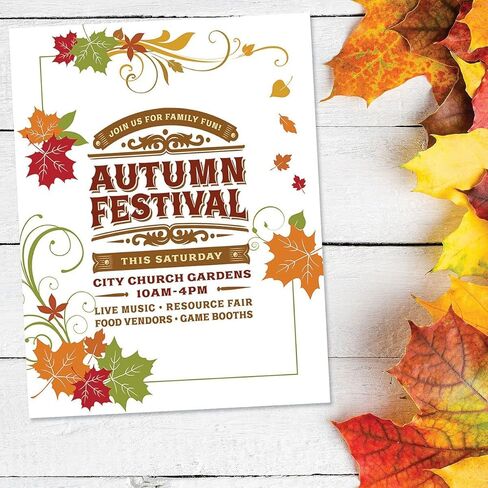 Current Autumn Leaves Fall Themed Stationery – For Holidays, Thanksgiving Letters, Hand-Written Notes, 25 Sheets, 8½ x 11 Inches, Printer Compatible, 70# Text Opaque Paper in Kuwait