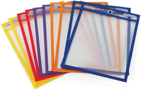 hand2mind Reusable Clear-Vu Dry Erase Pockets for Students, Dry Erase Office Supplies, Teacher Supplies for Classroom, School Supplies, Classroom Supplies (Pack of 5) in Saudi Arabia