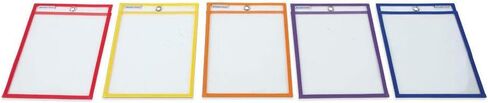 hand2mind Reusable Clear-Vu Dry Erase Pockets for Students, Dry Erase Office Supplies, Teacher Supplies for Classroom, School Supplies, Classroom Supplies (Pack of 5) in Saudi Arabia