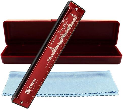 Harmonica Mouth Organ Harp Armonica 24 Hole Key of C Diatonic Polyphonic Blues Harmonica Professional Music Instrument for Kids Adults Beginner Gift in Kuwait