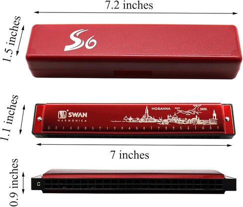 Harmonica Mouth Organ Harp Armonica 24 Hole Key of C Diatonic Polyphonic Blues Harmonica Professional Music Instrument for Kids Adults Beginner Gift in Kuwait