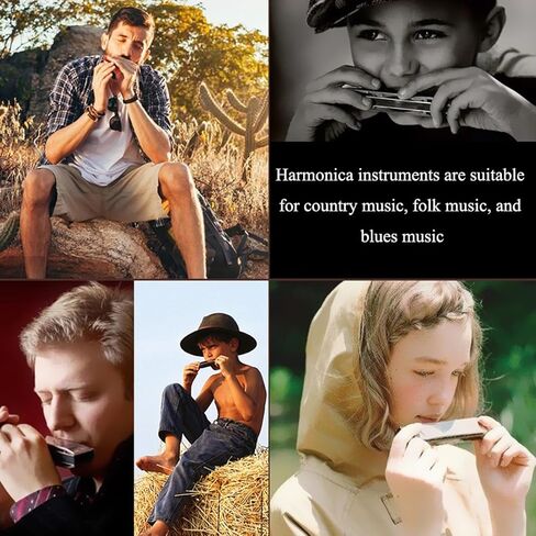 Harmonica Mouth Organ Harp Armonica 24 Hole Key of C Diatonic Polyphonic Blues Harmonica Professional Music Instrument for Kids Adults Beginner Gift in Kuwait