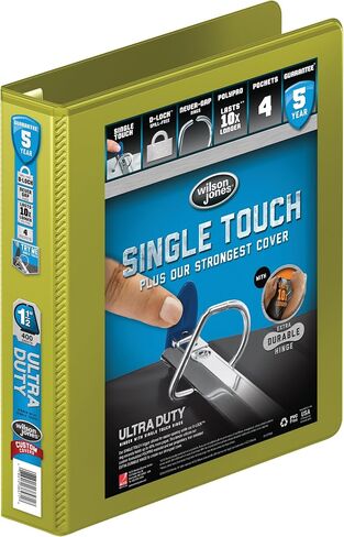 Wilson Jones 3 Ring Binder 3 Inch, Ultra Duty D-Ring View Binder with Extra Durable Hinge, Customizable, Army Green (W866-49-384) in Saudi Arabia