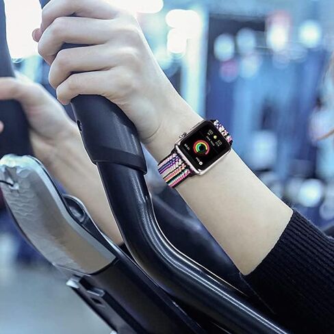 Swhatty 15 Pack Stretchy Nylon Solo Loop Bands Compatible with Apple Watch 49mm 45mm 44mm 42mm 41mm 40mm 38mm, Braided Sport Elastics Women Men Strap for iWatch SE Ultra 1 2 Series 9 8 7 6 5 4 3 2 1 in Kuwait