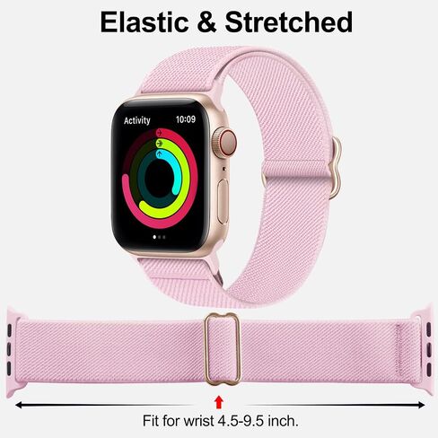 Swhatty 15 Pack Stretchy Nylon Solo Loop Bands Compatible with Apple Watch 49mm 45mm 44mm 42mm 41mm 40mm 38mm, Braided Sport Elastics Women Men Strap for iWatch SE Ultra 1 2 Series 9 8 7 6 5 4 3 2 1 in Saudi Arabia